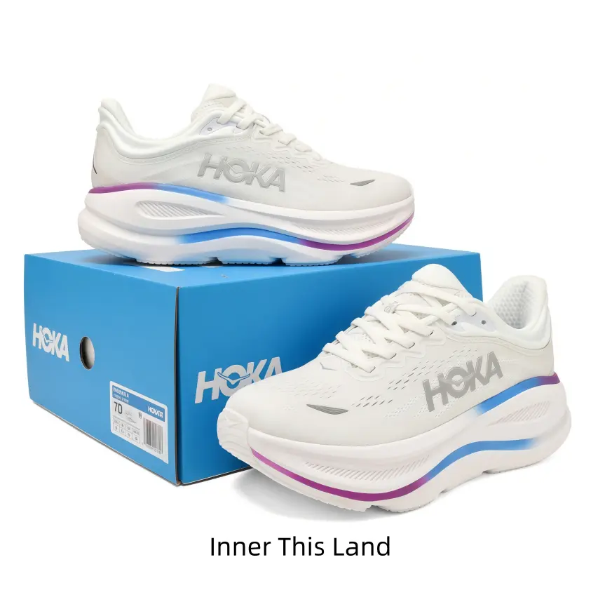 Cream breathable mesh walking shoes with blue-purple gradient wave midsole, soft romantic tones perfect for beach trips and spring casual outfit reels