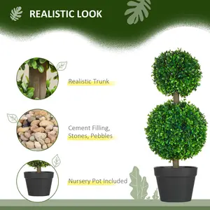 Artificial Boxwood Topiary Set of 2