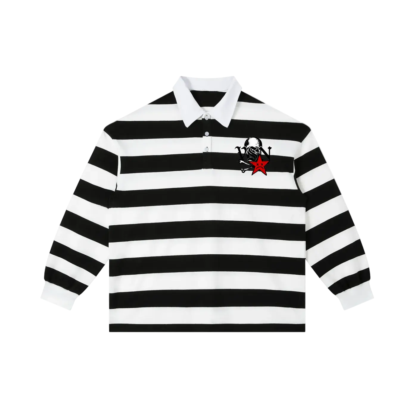 Men VSN Logo Stripe Polo Shirt
