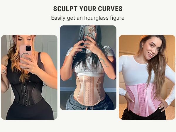 FeelinGirl Women's Tummy Control Waist Trainer Corset Reflective Comfortable Fabrics Adjustable Hooks Waist Cincher SpringStatements FeelinGirl Women's Tummy Control Waist Trainer Corset Reflective Comfortable Fabrics Adjustable Hooks Waist Cincher SpringStatements