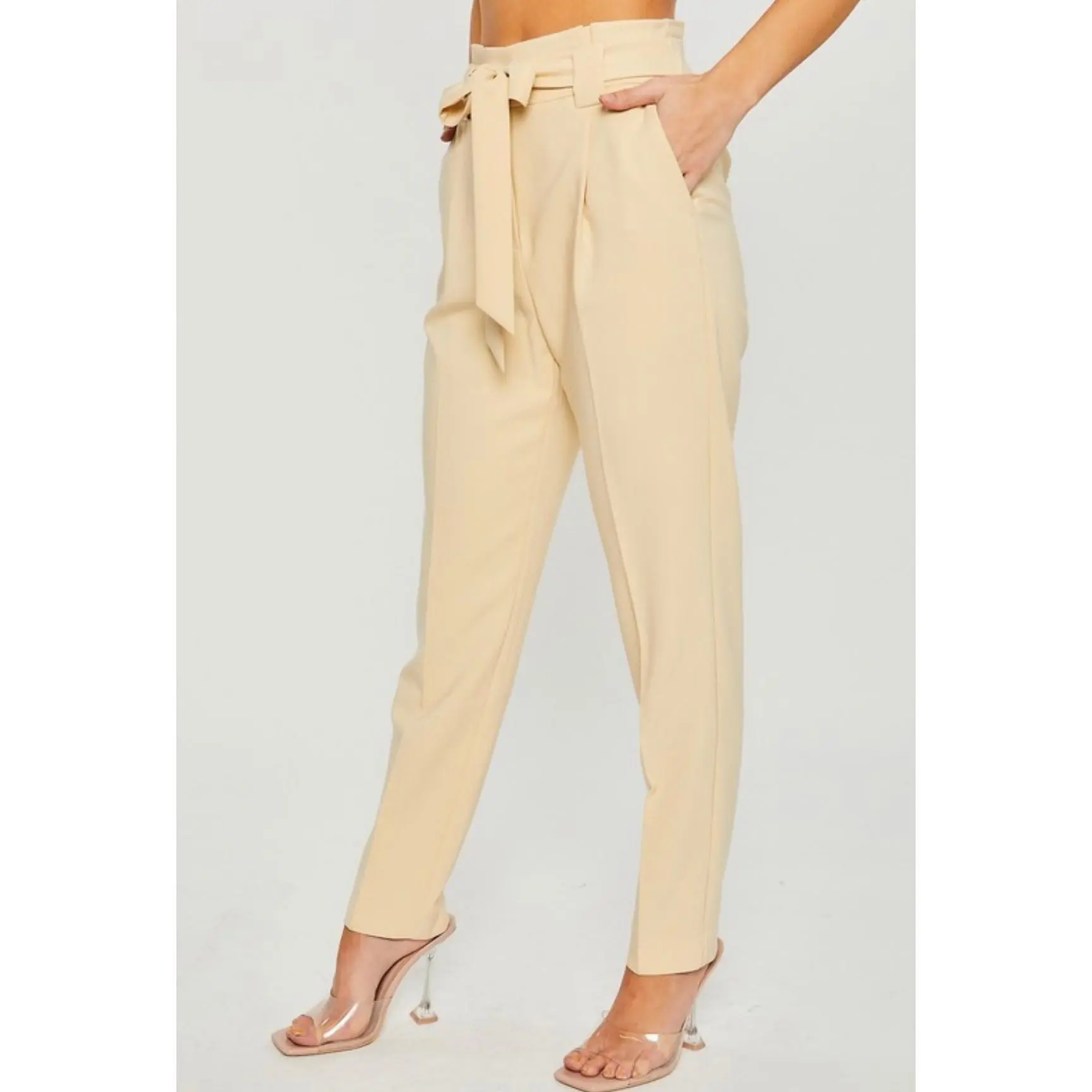 Paige Woven Paperbag Long Pants