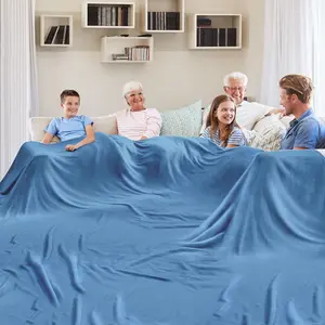 Big  Soft Blanket, Giant Fleece Companion 120x120, California  Warm Blanket for Whole Family, Bed, Sofa, Couch, Travel, Camping 120x120 Sky Blue
