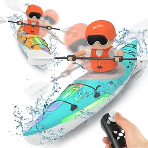 Remote Control Boat Racing Ship 2.4Ghz Rowing Boat Paddle Water Competition Games Outdoor Toy for Boys Kids Gifts