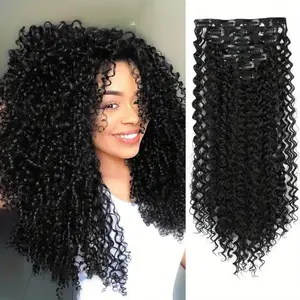 2025 Wholesale Arrivals 22in Long Kinky Curly Hair Extensions for Women - Invisible Seamless Water Wave Texture, Natural Look Clip-In Hairpiece for Volume & Length, Easy to Style with Heat Tools, Adds Volume & Length, Versatile Hairpiece, Seamless Hairpie