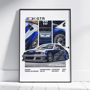 Need for Speed Most Wanted BMW M3 GTR Poster - High-Quality Standard Print, 110 gsm Photo Paper, Durable, Easy to Hang, Ideal for Dorms & Exhibits