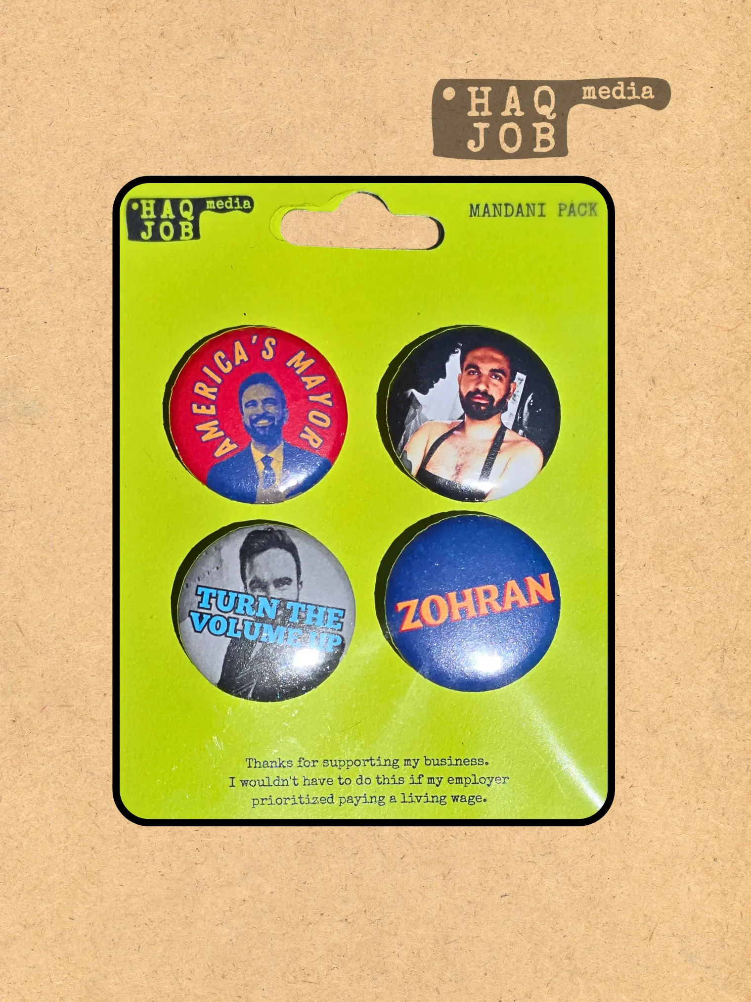 Zohran Mamdani Pinback Buttons