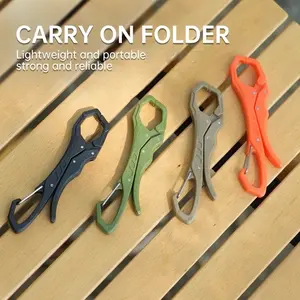 1PC outdoor mini portable storage clip, portable multi-functional keychain fish mouth clip, work glove storage device, large opening storage clip for mountain climbing, hiking and camping, can hang various accessories, waist hook anti-loss clip, Sport