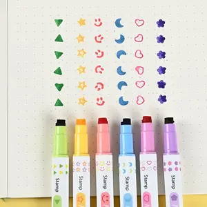 6-Pack Color Changing Dual-Tip Stamp Marker Pens for Notes, Crafts and School Projects