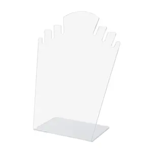 Acrylic Jewelry Display Multi Slot Clear Slant Back Stand Holds Bracelets Anklets Necklaces at Boutiques Accessory Stores Secondhand Shops And Retail and Fashion Places by 321 Plastics