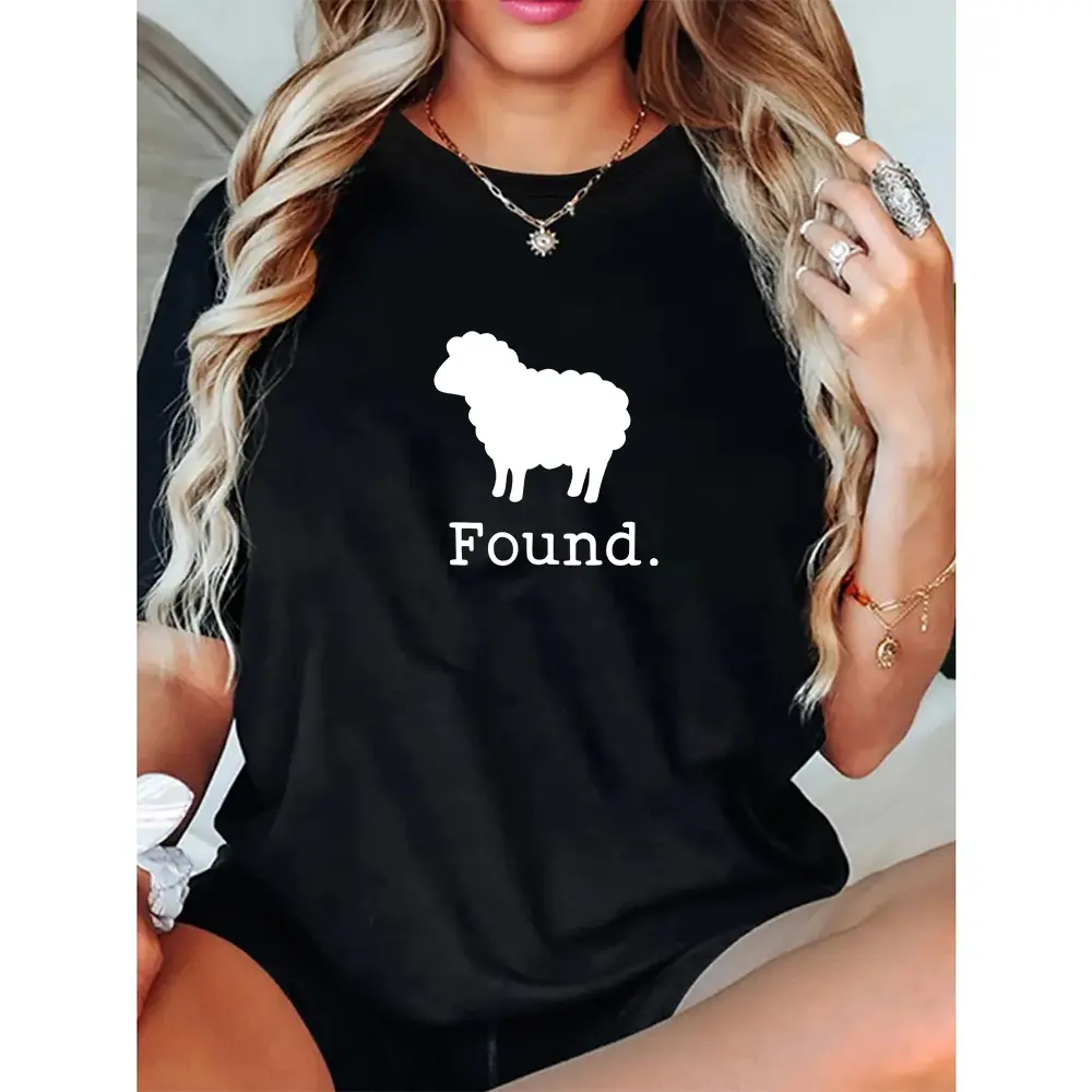 Found Sheep Faith Tee, Minimalist Farm Animal shirt, Christian Psalm 23 Lamb, Unisex T-Shirt