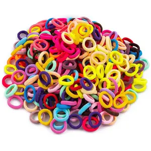 350 count Multicolor Cotton Hair Ties - Small  Hair Elastics for  and Girls, No Crease Finger Ponytail Holders (20 Colors)