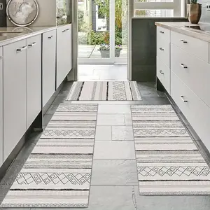 Kitchen Mat Set 2pcs/3pcs, Modern Non-Slip Absorbent Washable Home Decorative Rug Mats for Kitchen, Laundry Room, Living Room, Bedroom, Kitchen Runner Rug