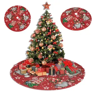 Large 48 Inches Christmas Tree Skirt Lace Up for Xmas Holiday Party Decorations - Festive Home Supplies