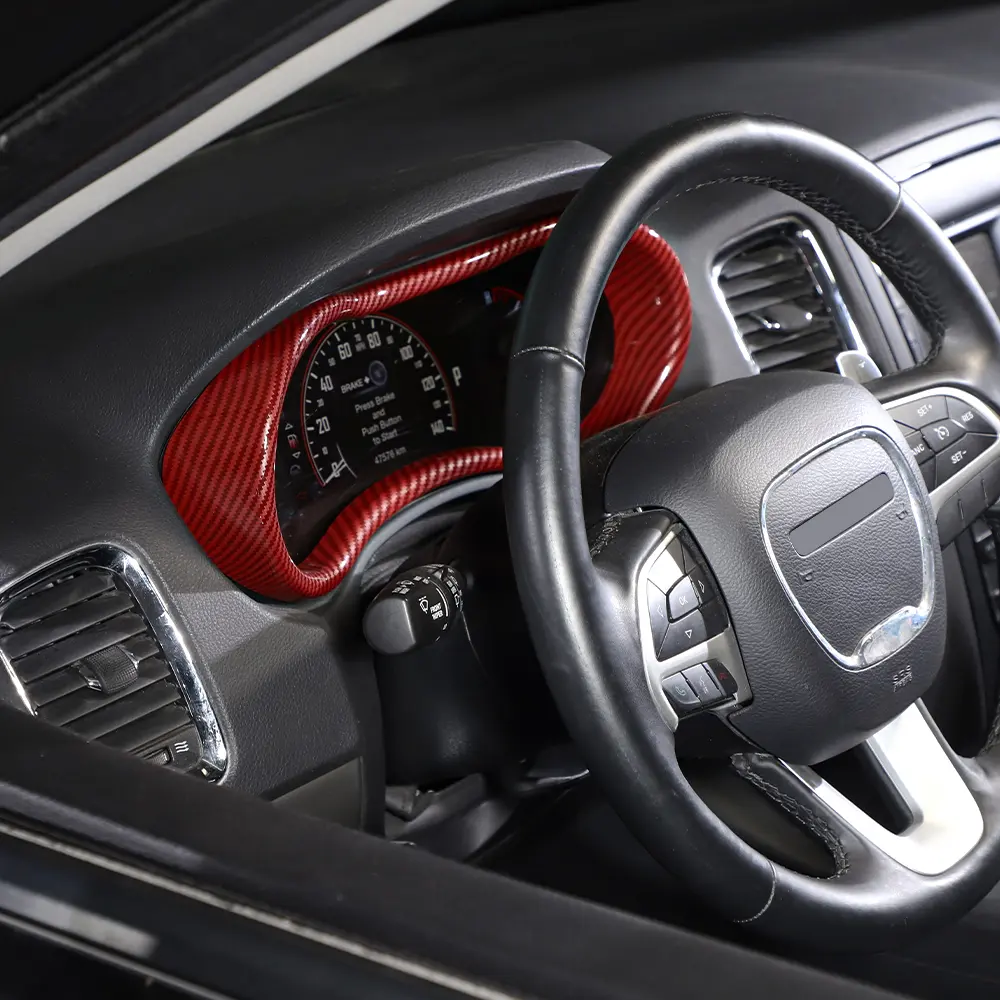 Carbon Fiber Finish Dashboard Instrument Box Cover Trim Set - Lightweight Luxury Car Interior Sticker, Cars Accessories for Dodge Durango 2014-2020 to Prevent Scratches, Car Decoration Interior
