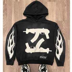 Unisex Double Gun Graphic Hoodie 2000s Letter Print Street Style Pullover Independence Day Fashion, everyday wear, trendy style, essential piece, must have item, wardrobe staple, wardrobe essential, must have piece