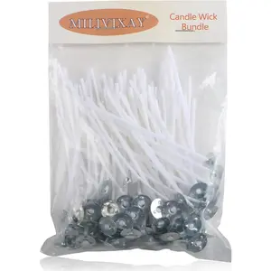 100 Piece 3.5 inch Pre-Waxed Candle Wicks for Candle Making