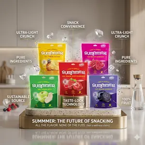 Summmer Freeze Dried Fruit Mix 2 oz - 5 Snack Bags - Strawberries, Raspberries, Pineapples, Blueberries & Apples - No Added Sugar, 100% Natural Candy, Fruit Snack for Kids & Adults