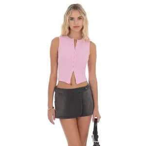 Denim Wrap Skort in Faded Black