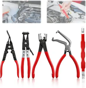 Professional hose clamp tool set - hose removal pliers, fuel pipe tools, car maintenance kit, including hose clamp pliers, suitable for DIY and professional use (five-in-one), automotive repair tools