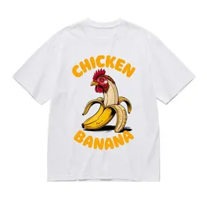 Chicken BananaMens T Shirt - Short Sleeve Crew Neck Soft Fitted Tees Fresh Classic Tshirts Breathable Cotton Fabric Graphics