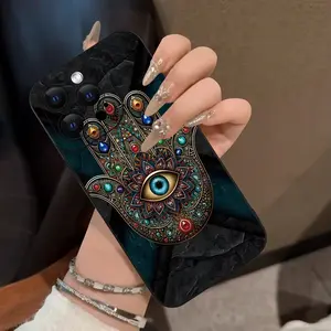 Gemstone Eye Palm Design Shockproof Ultra-Thin Phone Case, Full Camera Lens Protection Soft Cover for iPhone 16/15/14/13/12/11/plus/pro Max