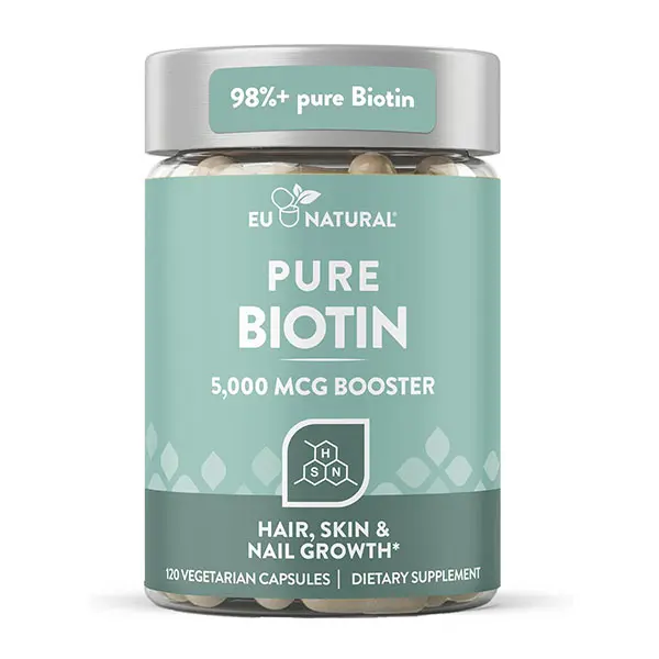 Biotin 5000mcg Hair, Skin & Nails Supplement, High-Potency Biotin Formula for Women & Men, Supports Healthy Hair Growth, Stronger Nails & Radiant Skin, 120 Vegan Soft Capsules