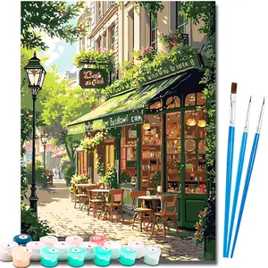 Paint by Number Kits for Adults Beginners, Easy Acrylic Simple Paint by Number Kits, DlY Watercolor Paint by Numbers Kits on Canvas Without Frame for Home Wall Decor Home Decoration 16x20inch