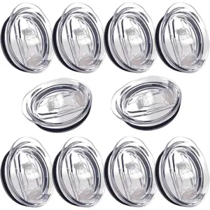 10 Pack 20 oz Skinny Tumbler Replacement Lids Plastic Splash Covers tops for 20 oz coffee cup lids Clear Cup Covers for 2.76 Inch Mouth Tumbler Cooler