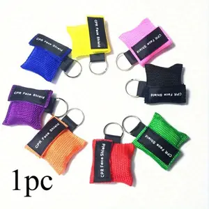 1 piece CPR emergency mask with single valve disposable artificial respiration membrane, compact, convenient and easy to carry