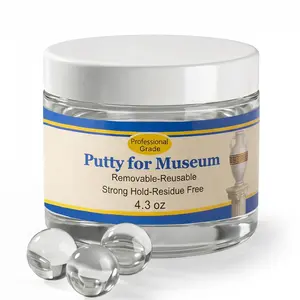 4.3 oz Clear Exhibit Gel for Museum - Removable &  Sticky Mounting Putty for Collectibles & Display, Earthquake Proof Adhesive Wax for Flat Surfaces,  Shifting & Falling,  Free