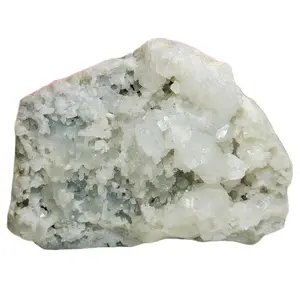 F10 Apophyllite on MM Quartz and Blue Chalcedony crystal specimen Home Ornament