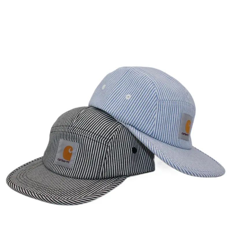 Carhartt Striped Soft-Top Flat-Brim Cap, Unisex Breathable Street Dance/Hip-Hop Baseball Cap