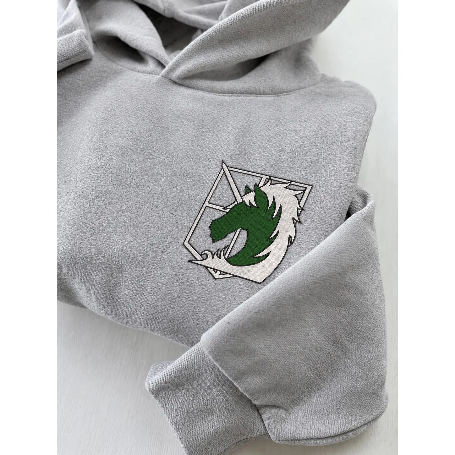 Embroidered Attack on Titan Scout Regiment Hoodie | Wings of Freedom Anime Sweatshirt | AOT Fan Gift Pullover