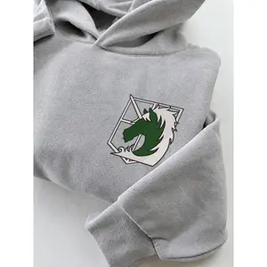 Embroidered Attack on Titan Scout Regiment Hoodie | Wings of Freedom Anime Sweatshirt | AOT Fan Gift Pullover