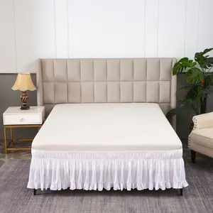 Ruffled Bed Skirt, Elastic Waist, Soft & Comfortable, Easy Installation, Suitable for Hotel Bedrooms, Hotel Quality, All Seasons, Unisex