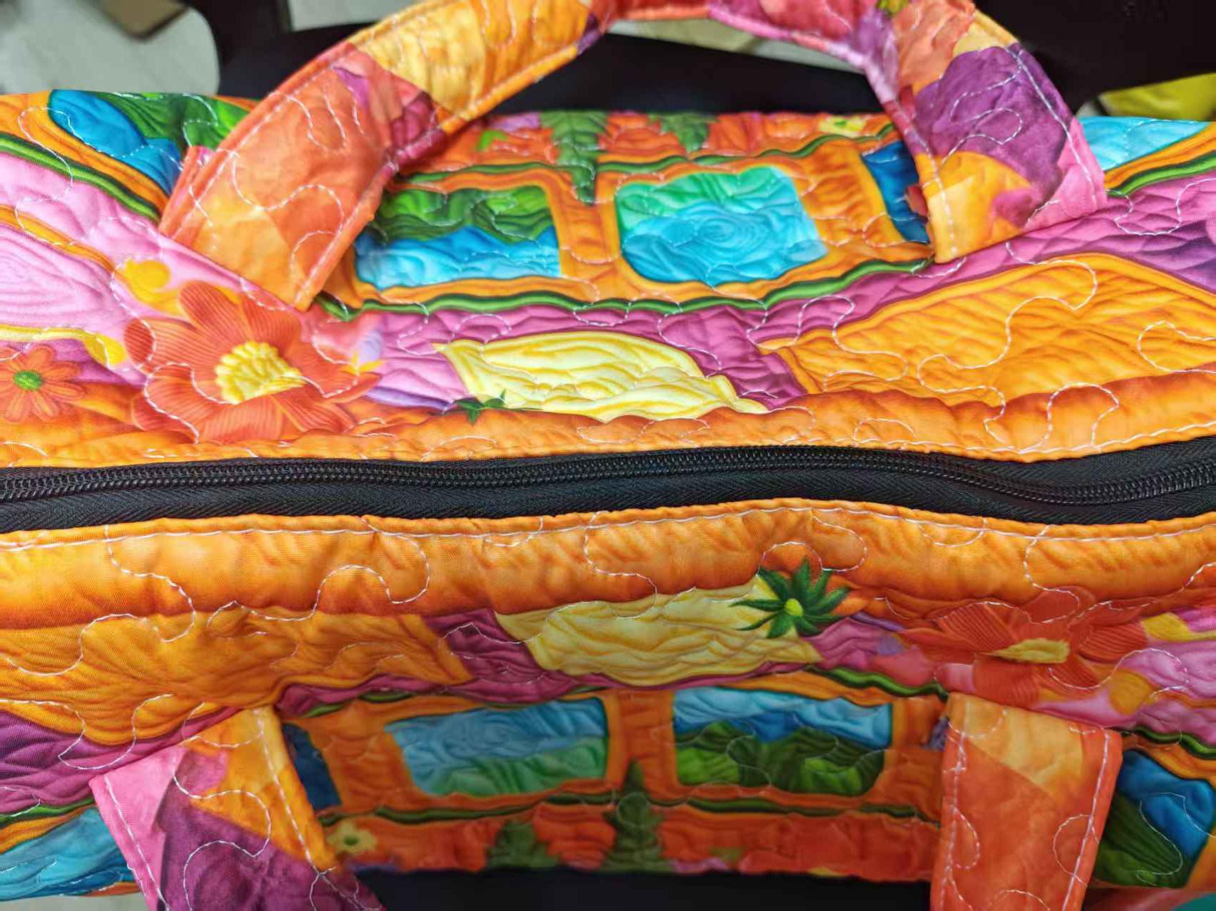Unisex Boho Quilted Weekender Travel Bag, Butterfly bag, Lightweight & Comfortable, Hippie Design