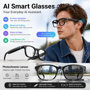 [Summervibes] Coucur G1 Smart AI Camera Glasses(with Charging Case) with 4K Camera Built-in Surround Sound Bluetooth Calling & Music Playback Polarized Lenses for UV Protection Ideal for Travel Vlogs & Outdoor Adventures Wearable