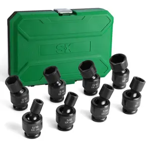 #SpringGlowUp SK Drive Universal Swivel Impact Socket Set, Premium CR-MO Steel, SureGrip 6 Point Design, with Storage Case