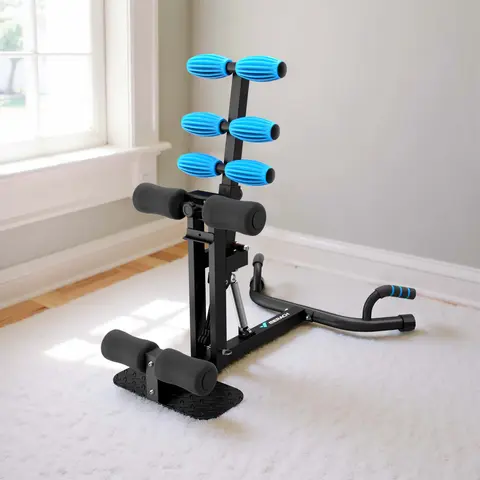 MERACH Deep Squat Machine Adjustable Abdominal Bench - 2-Level Height, 3-Level Length, 4-Level Resistance, Home Gym Strength Training for Abs, Glutes & Legs, Iron-Plastic Build, 300lb Capacity
