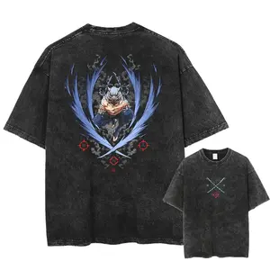 Demon Slayer Kimetsu No Yaiba Inosuke Graphic Tee – Funny Japanese Cartoon Distressed Shirt 90s Vintage Streetwear Unisex Summer Gift