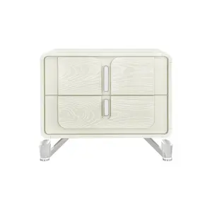 Lyra Beige Nightstand With Usb