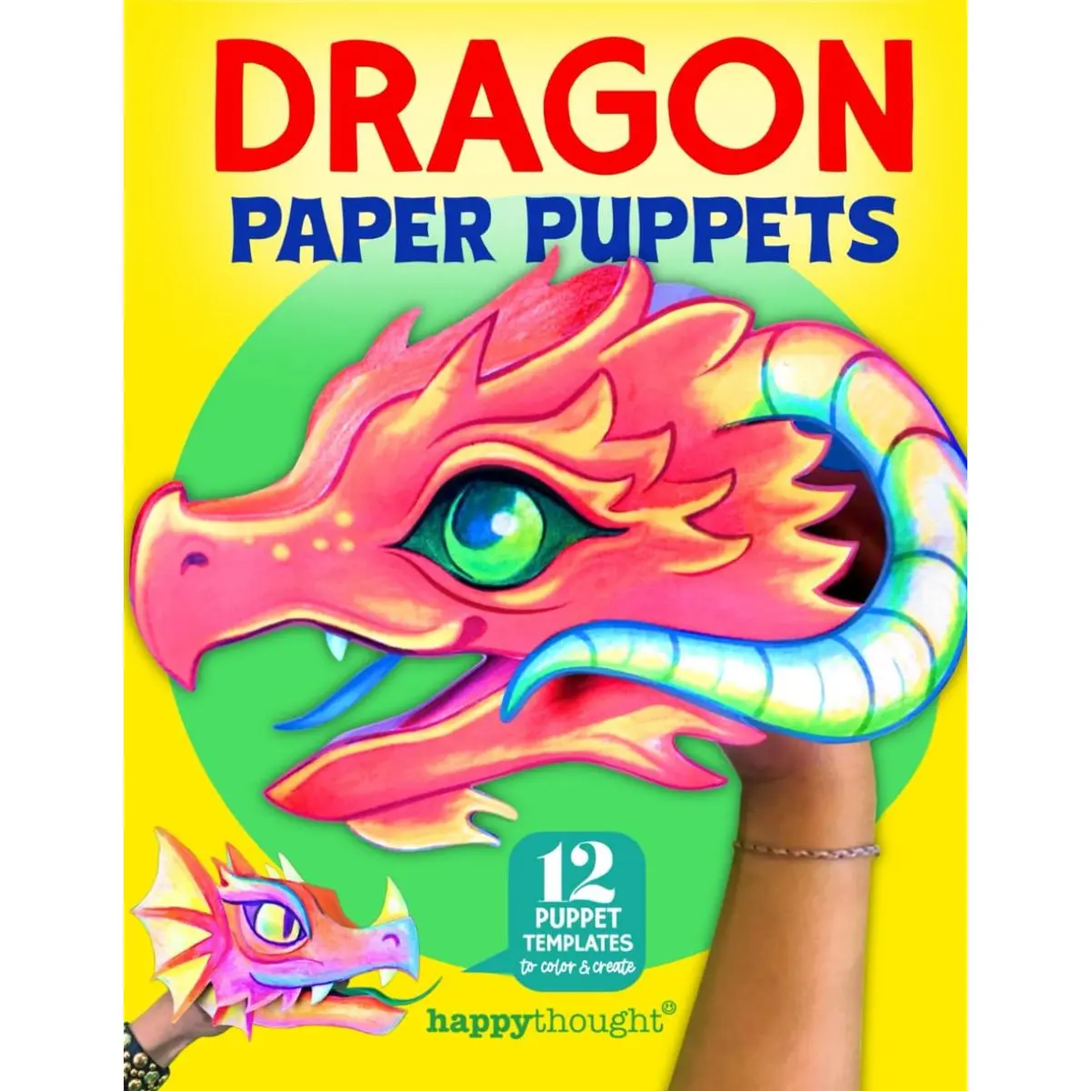 Dragon Paper Puppets: 12 puppet templates to color & create (Happythought craft workbooks) Paperback – Large Print, November 13, 2024