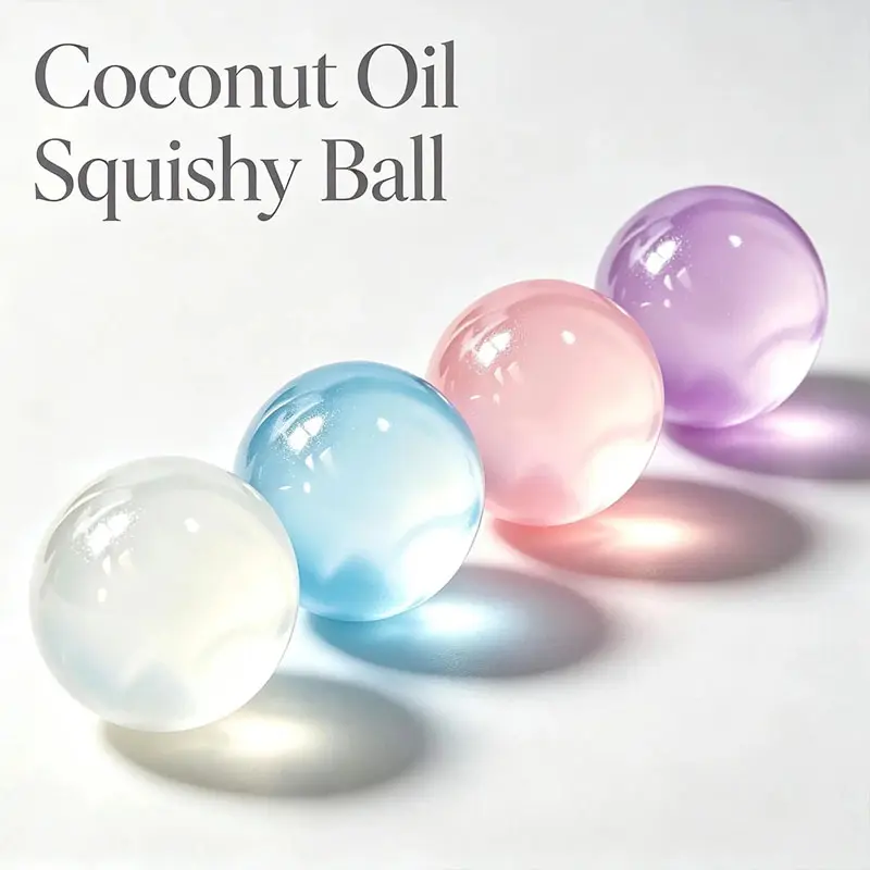 Coconut Oil Stress Ball, Soft Slow Rising Squishy Fidget Toy, Sensory Squeeze Ball for Stress & Anxiety Relief