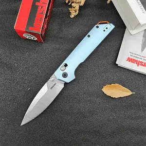 Outdoor Multi-Function Folding Knife D2 steel blade Light blue aluminum handle Essential companion for outdoor adventures High-quality, durable blade for camping and fishing Portable pocket folding knife for hiking Folding Pocket Knives