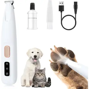 Paw Trimmer, Pet Micro Precision Trimmer, Rechargeable Dog Trimmer for Paws with LED Light, Dog Paw Trimmer Waterproof, Low Noise Paw Trimmer for Dogs Cats Hair Trimming (1 Set)
