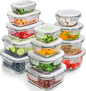 Prep Naturals 26 Pcs Glass Food Storage Containers, Meal Prep Glass Containers