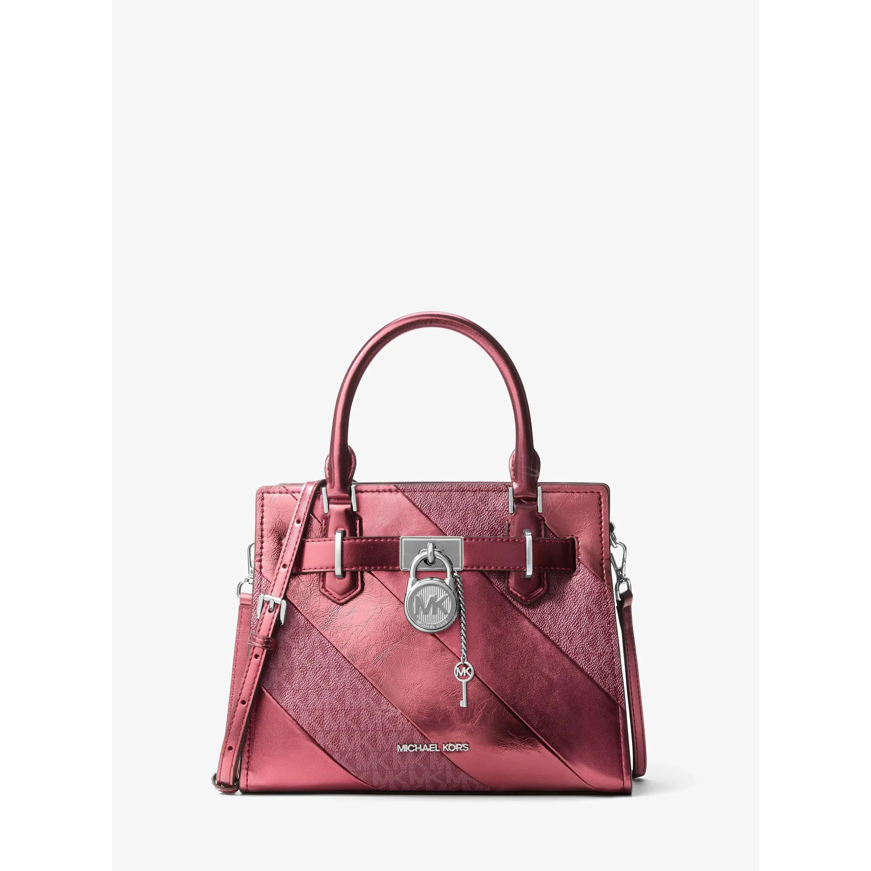 Landon Small Metallic and Signature Logo Satchel