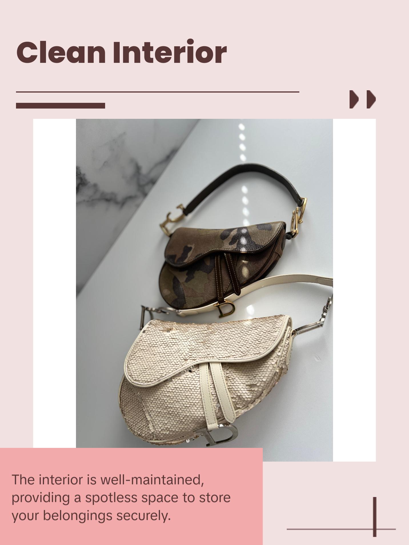 Pre-owned Dior leather Shoulder Bags Extremely rare small size camouflage saddle bag