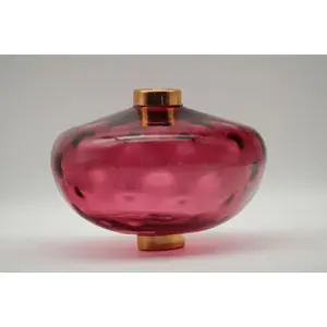 antique ruby red lightning rod ball – vibrant glass with brass collars