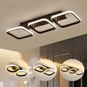 Ceiling Light, Square/Round Line Ceiling Light, Electrical Wiring Installation, White Light/Warm Light Wall Switch, Modern Ceiling Light For Living Rooms, Bedrooms, Entrance Doors, Gaming Rooms, Indoor Decorative Lighting Fixtures, Home Decor Light